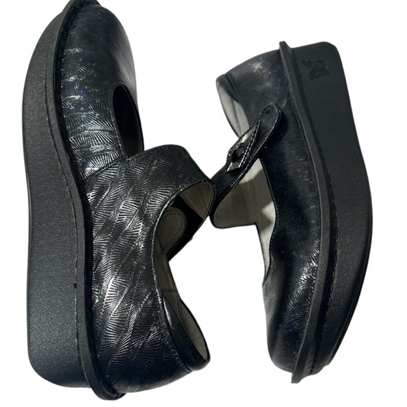 Alegria Women's Pal-790 Black Sparkle Leather Clogs Sz 37 - Picture 3 of 9